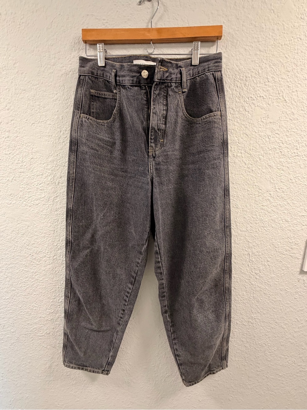 Topshop Washed Gray High-Rise Jeans